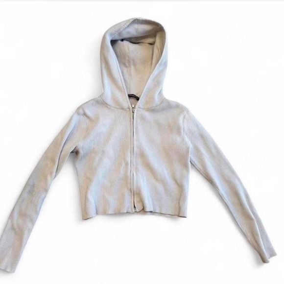 brandymelville white zip up hoodie - Picture 2 of 4